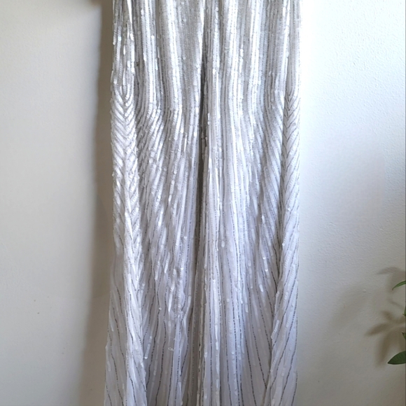 NWT Mac‎ Duggal, Sequin Spaghetti Strap Gown, Pearl, Size 8 -$498 - Picture 10 of 15